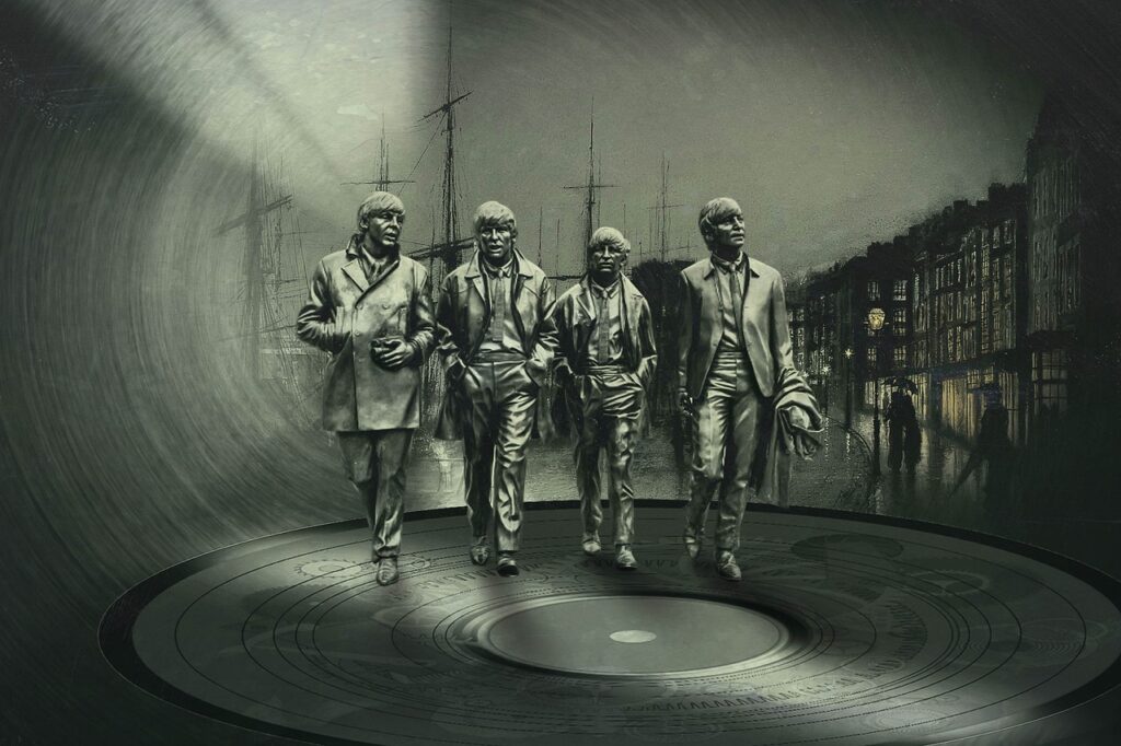 Vinilo con los Beatles andando, ejemplo visual del coleccionista